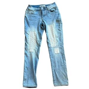 Lace Patch Work Denim Jeans EST. 1946 Women’s Size 2 Bohemian Girly Softgirl